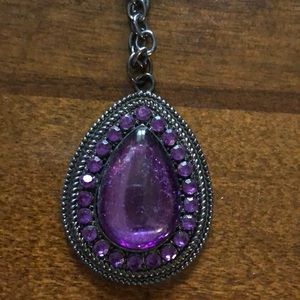 3/$15 Purple and chrome long necklace